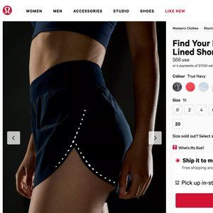LULULEMON ATHLETIC Find Your Pace High-Rise SHORTS